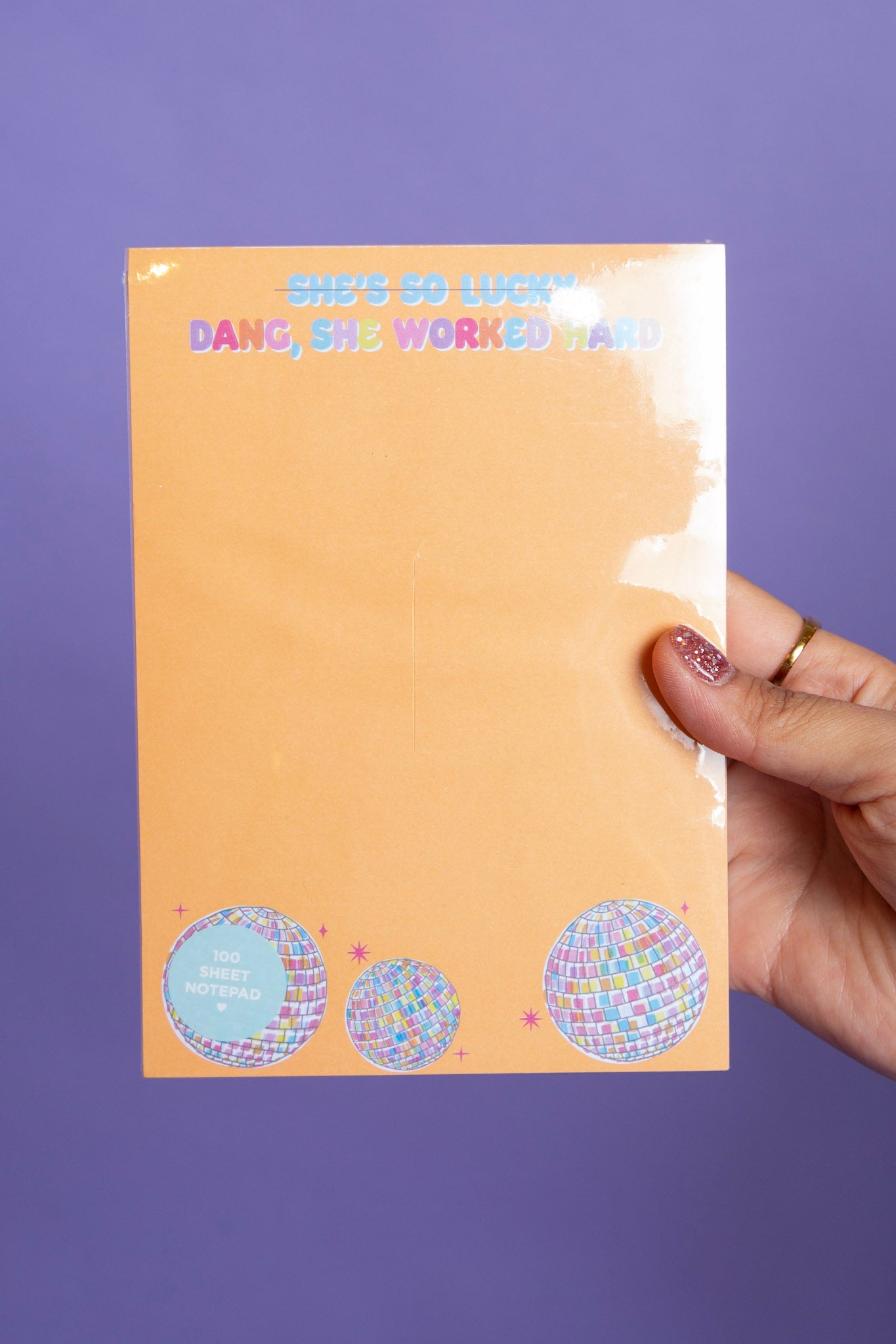 Taylor Elliott | Katie Disco Ball She Worked Hard Notepad w/ Magnet