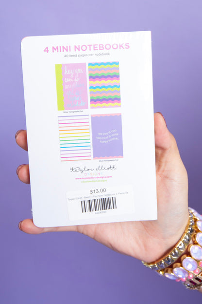 Taylor Elliott | Neon + Foil Mini Notebook 4 Piece Set