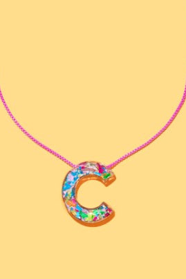Taylor Elliott | Rainbow Confetti Letter Necklace