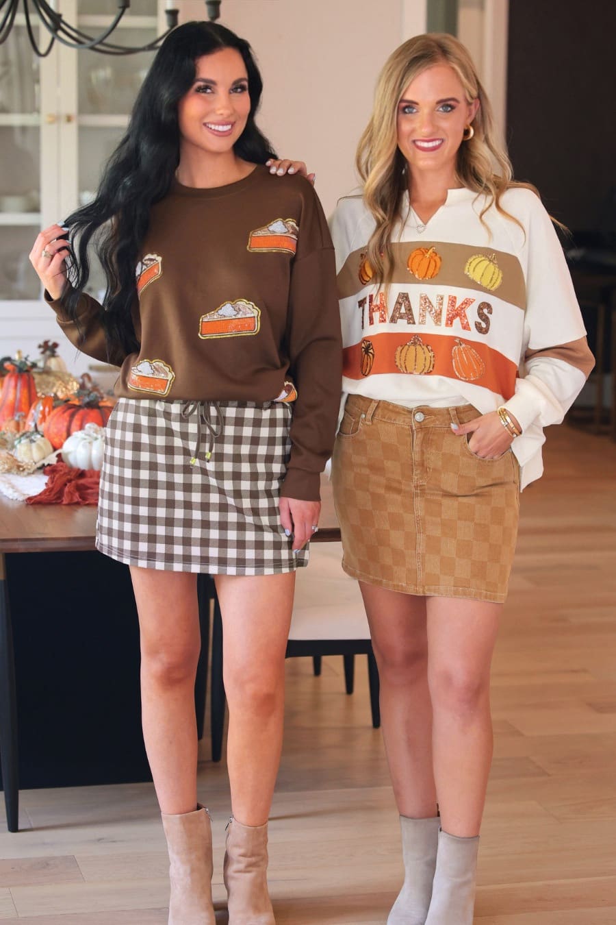 Chocolate Gingham Skort