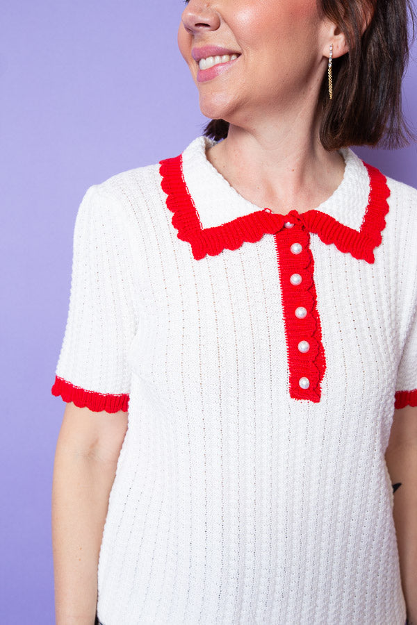 Crimson Crest Top