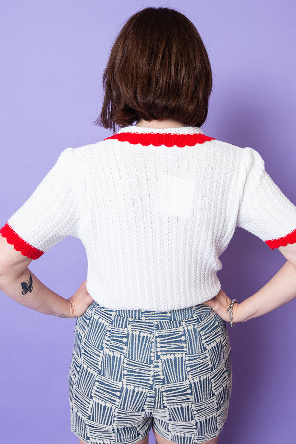 Crimson Crest Top