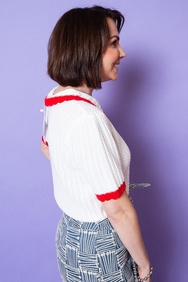 Crimson Crest Top