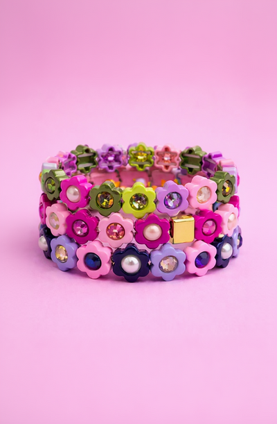 Taylor Elliott | Flowers W/ Assorted Gems - Daisy Bracelet