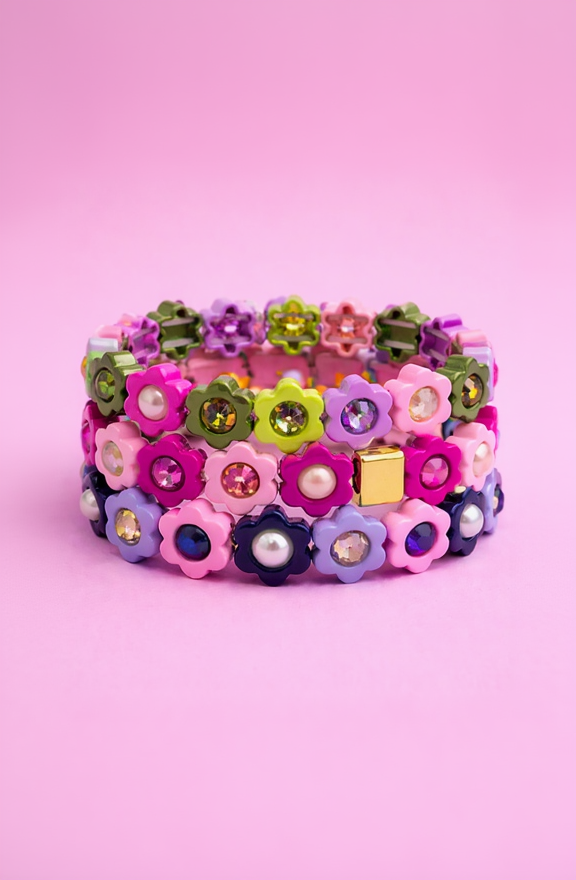Taylor Elliott | Flowers W/ Assorted Gems - Daisy Bracelet