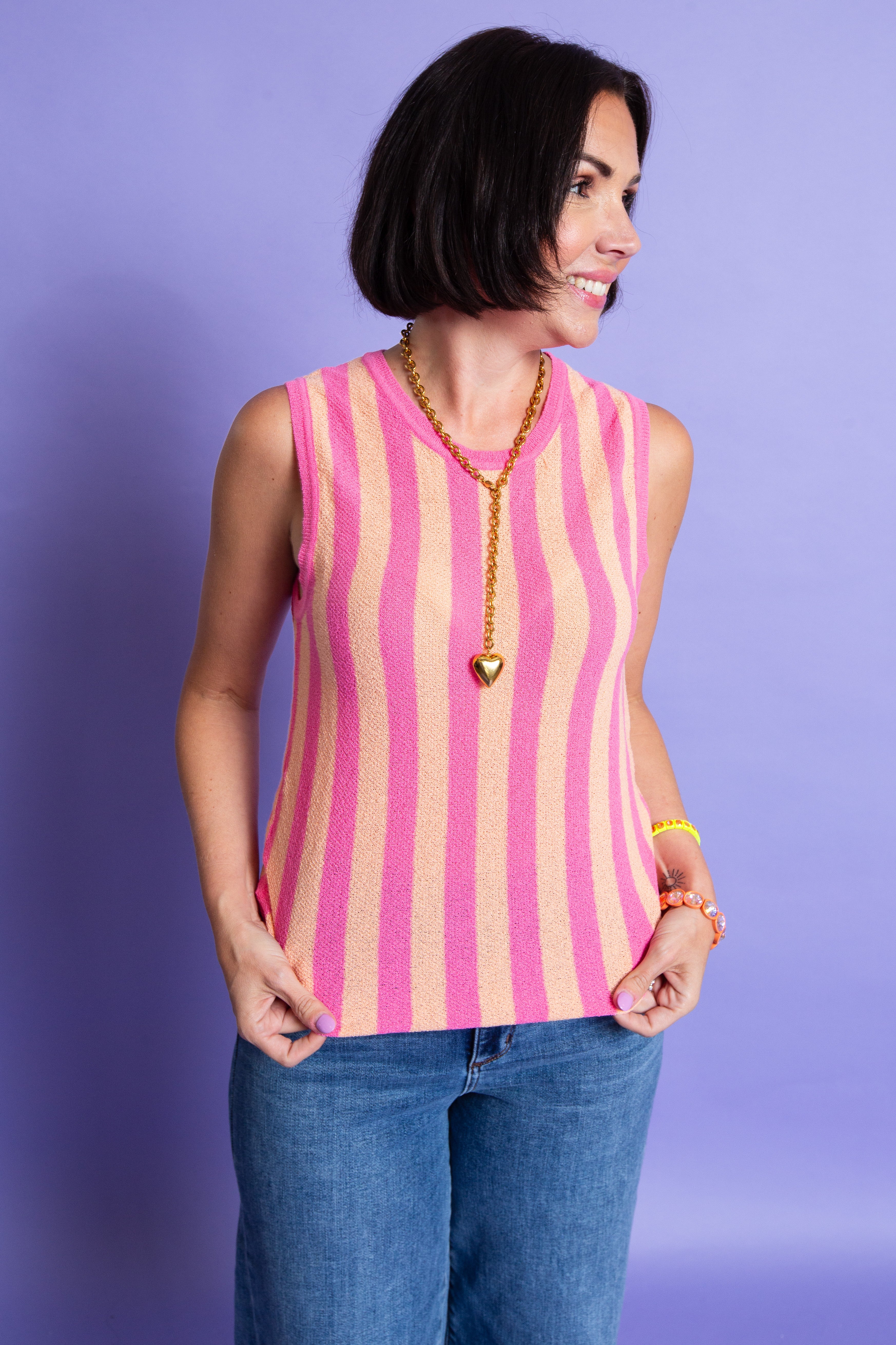 Striped & Sweet Sweater Tank