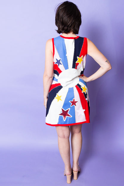 QUEEN OF SPARKLES| Multi Burst Star Sweater Tank Dress