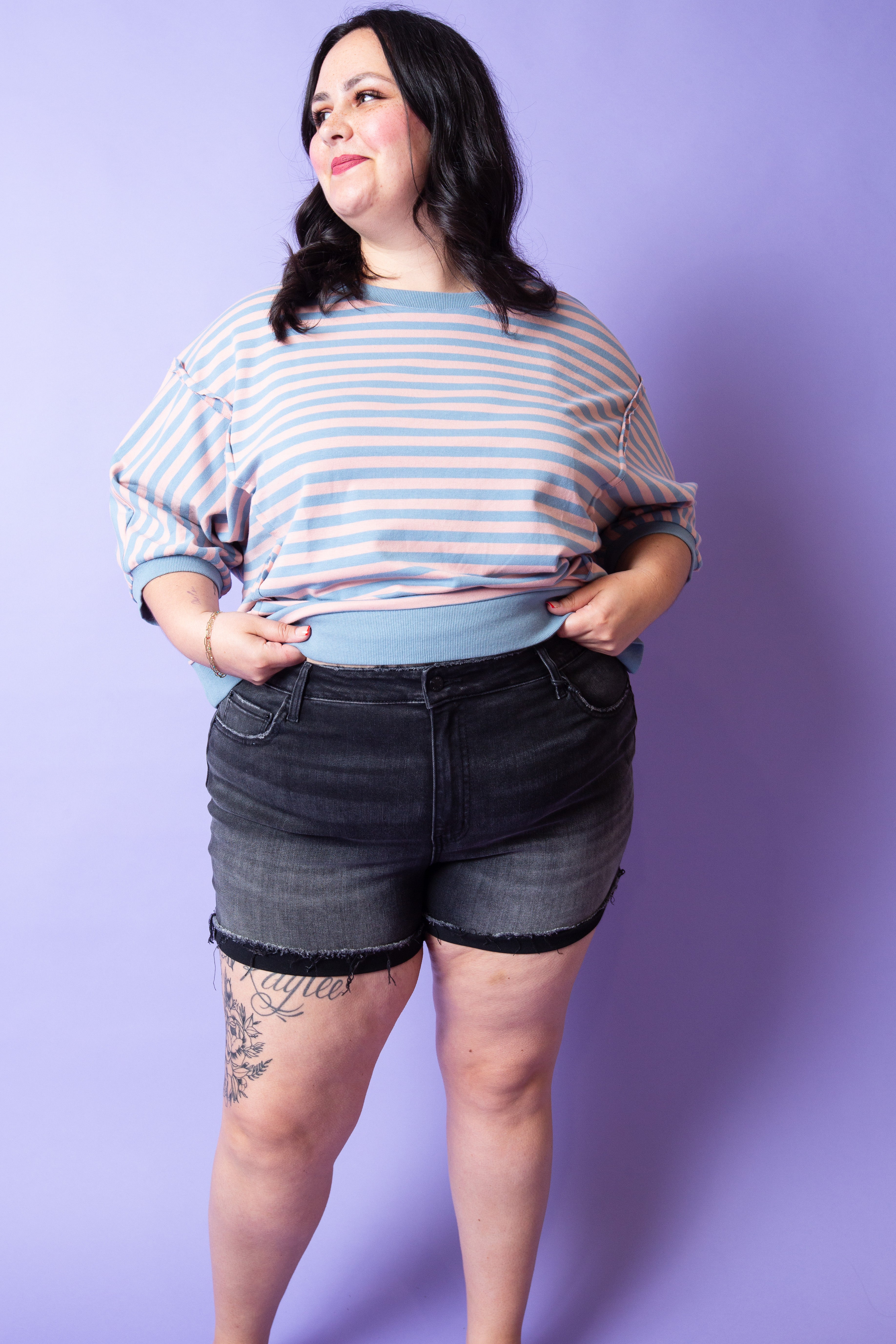 Blackout Denim Shorts | Plus