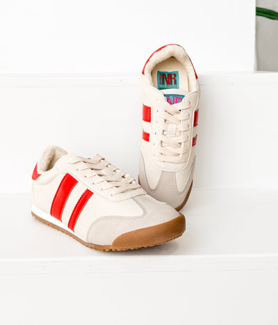 Madrid Sneaker in Beige/Red