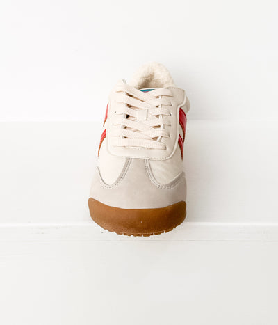 Madrid Sneaker in Beige/Red