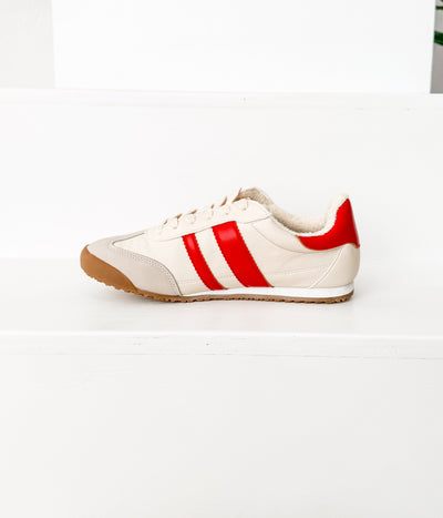 Madrid Sneaker in Beige/Red