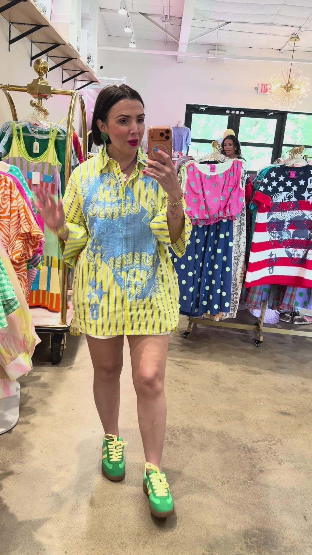 QUEEN OF SPARKLES WOMEN | Green and Aqua Queen Card Cotton tunic