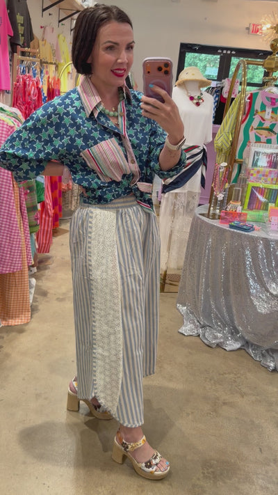 Floral Side Eye-Let Pant