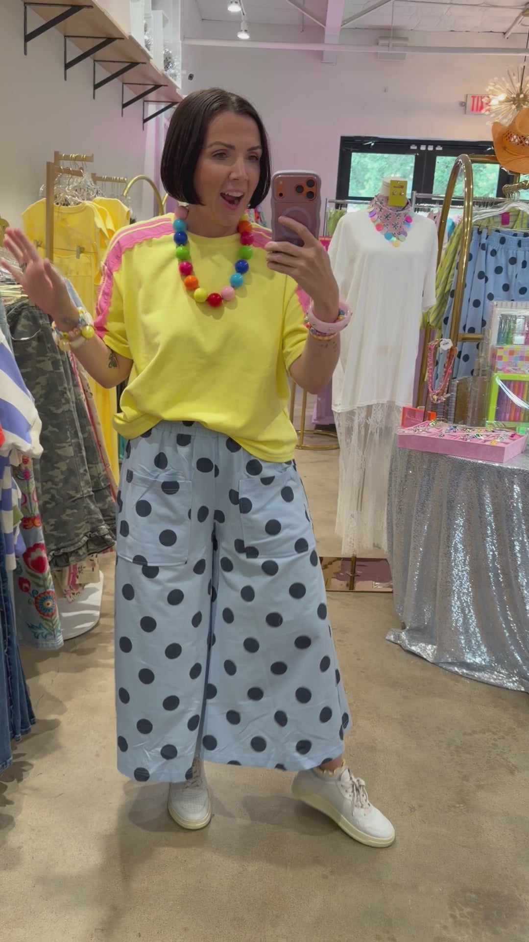 Pull On Blue Dot Pant | Reg and Plus