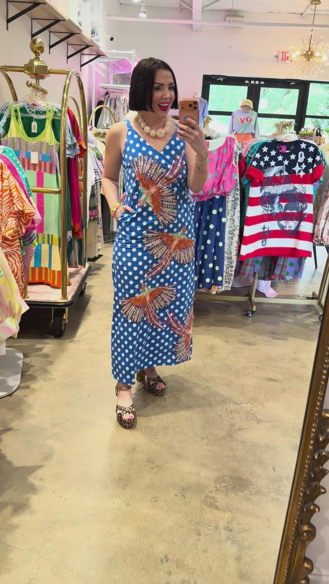 QUEEN OF SPARKLES | Polka Dot Bird Dress