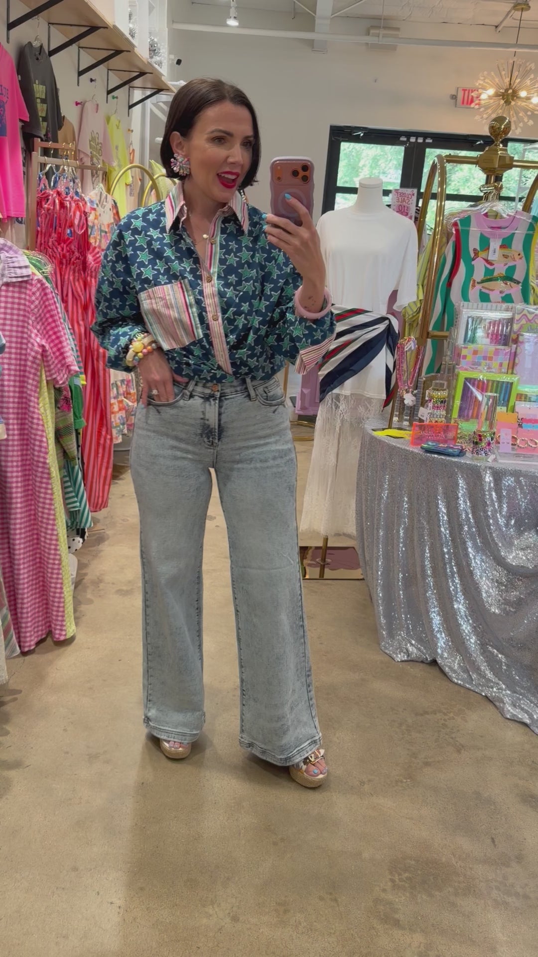 Saige Denim Rise Wide Leg