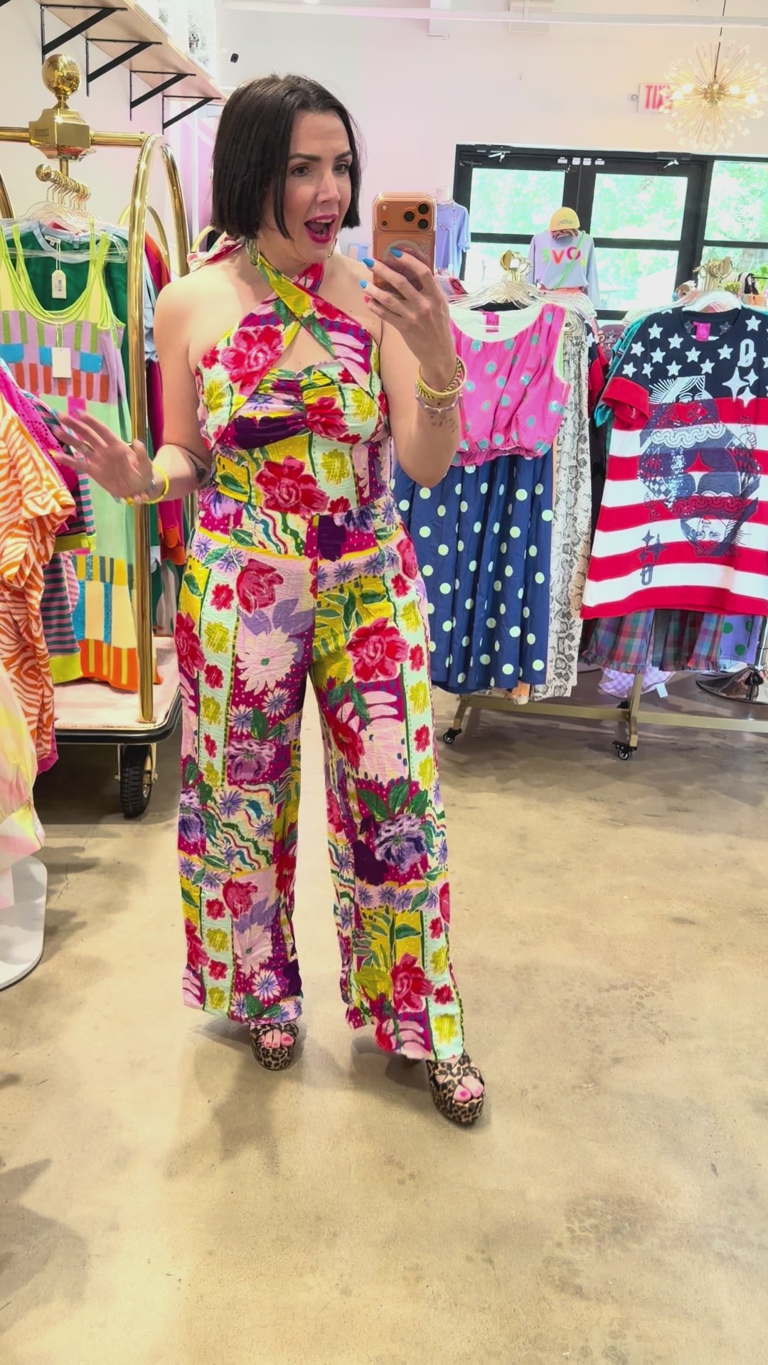 Sunset Palms Cutout Romper