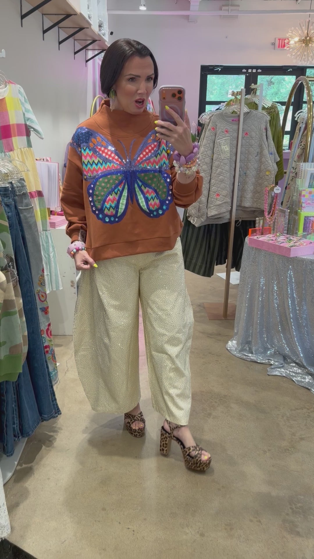 Queen Of Sparkles | Brown Patchwork Butterfly