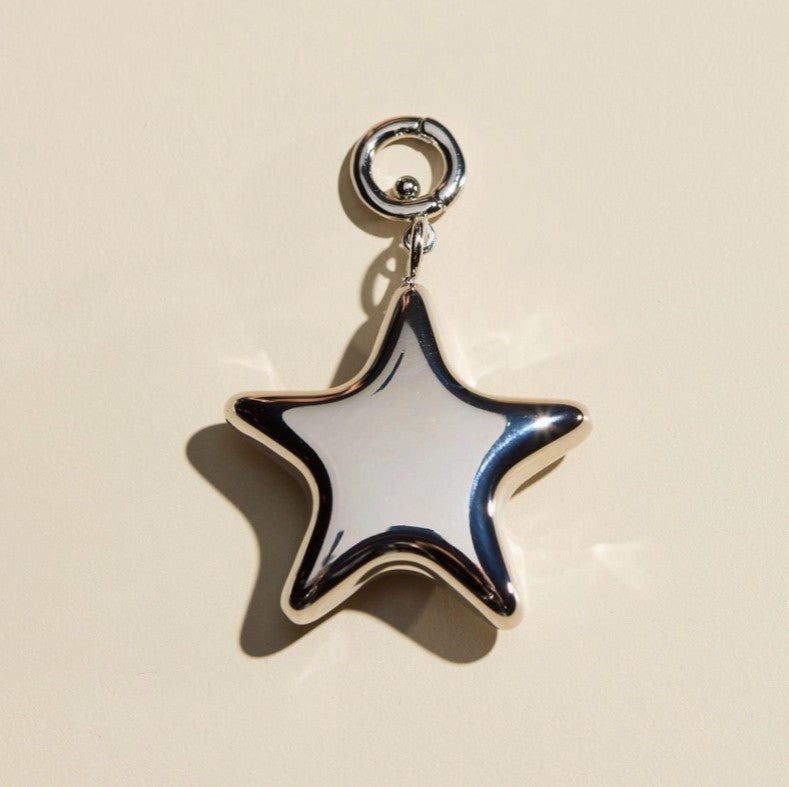 Nickel & Suede Large Star Charm | Gold or Silver
