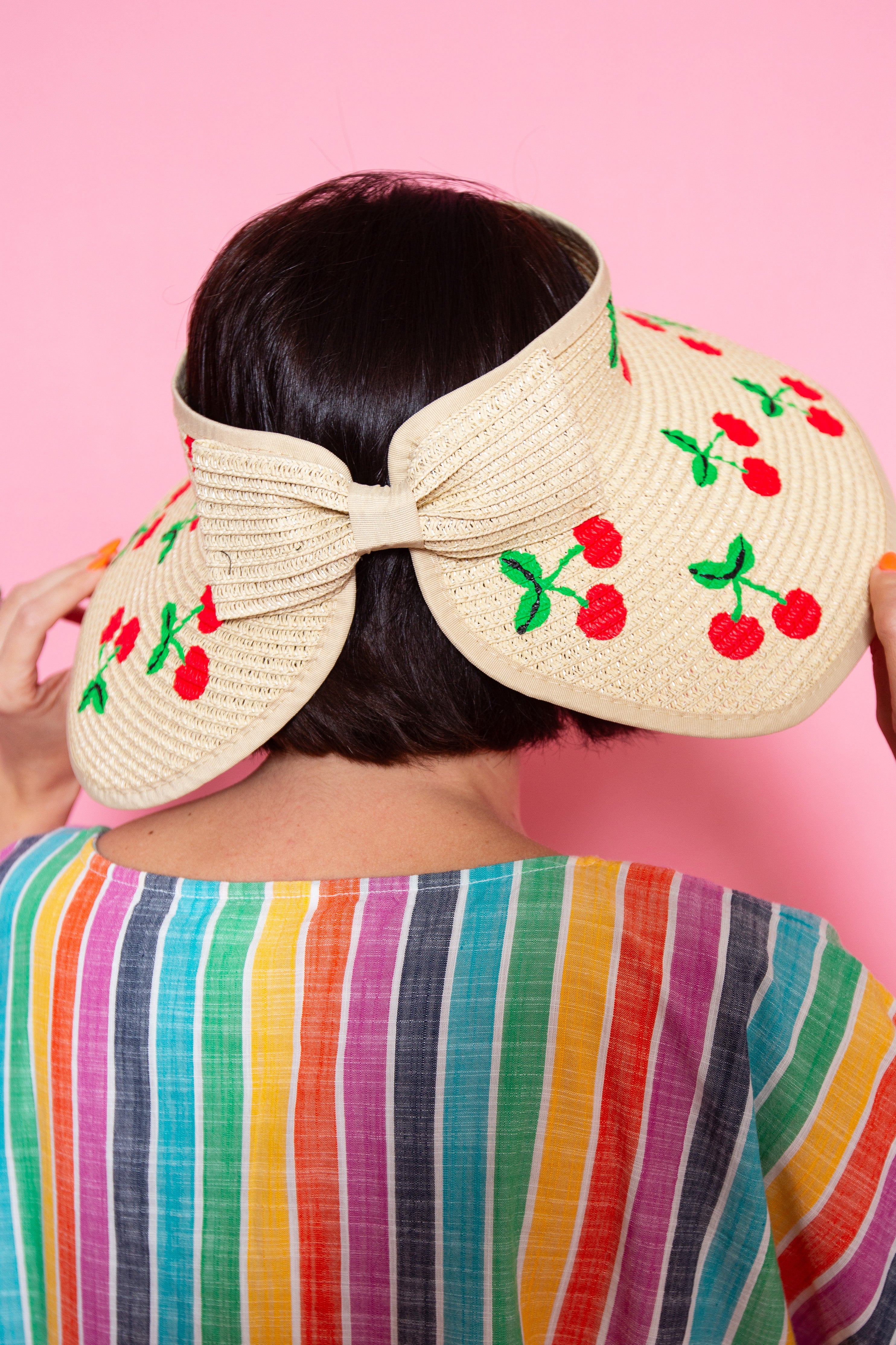 Roll Up Bow Tanning Straw Hat