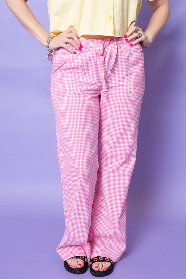 Checkered Lounge Pant | Pink