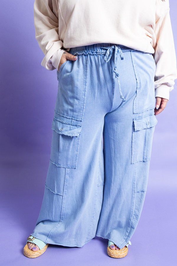 Cargo Lounge Pant Blue | Plus